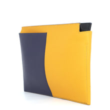 Load image into Gallery viewer, HERMES Necto Clutch Bag Jaune Ambre/Blue Encre/Black Evercolor Box Calf Leather
