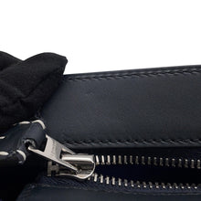 Load image into Gallery viewer, HERMES Necto Clutch Bag Jaune Ambre/Blue Encre/Black Evercolor Box Calf Leather
