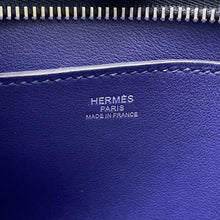 Load image into Gallery viewer, HERMES Necto Clutch Bag Jaune Ambre/Blue Encre/Black Evercolor Box Calf Leather
