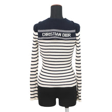 Load image into Gallery viewer, Dior Border Sailor Knit Size 36 White/Navy214S27AM731 Cotton100%
