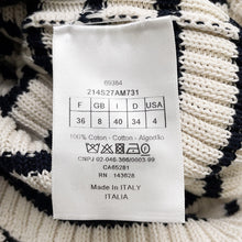Load image into Gallery viewer, Dior Border Sailor Knit Size 36 White/Navy214S27AM731 Cotton100%
