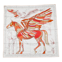 Load image into Gallery viewer, HERMES Carre Geant, HERMES Pegasus Size 140 White/Brique/Red Silk100%
