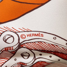 Load image into Gallery viewer, HERMES Carre Geant, HERMES Pegasus Size 140 White/Brique/Red Silk100%
