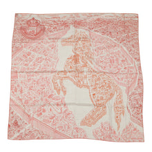 Load image into Gallery viewer, HERMES Giant Square Nouvelle Cité Cavallière Size 140 Natural / Orange / Red Cashmere70% Silk30%
