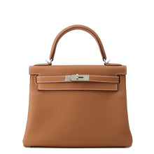 Load image into Gallery viewer, HERMES Kelly Retourne Gold Togo Leather Size 28
