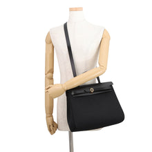 Load image into Gallery viewer, HERMES Herbag zip Black Toile Military Vache Hunter Leather Size PM
