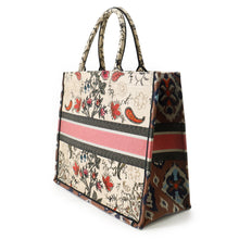 将图像加载到图库查看器中，Dior Book Tote Botanical Pattern Beige/MulticolorM1286ZRFX Canvas Size Large
