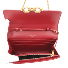 将图像加载到图库查看器中，SAINT LAURENT PARIS Le Maillon WOC Wallet-on-Chain Opium Red696608 Calf Leather
