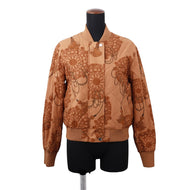 HERMES CLIQUETIS AQUARELLE 2E0156DJ Blouson Size 34 Brown2E0156DJ Cotton100% Polyester100% Silk35%