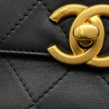 Load image into Gallery viewer, CHANEL Top handle flap Bag BlackAS5467 Calf Leather Size Large
