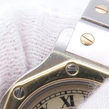 将图像加载到图库查看器中，CARTIER Santos Octagon SM W25mm Stainless Steel K18YG Ivory DialW2001683
