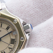 Load image into Gallery viewer, CARTIER Santos Octagon SM W25mm Stainless Steel K18YG Ivory DialW2001683
