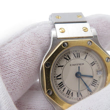 Load image into Gallery viewer, CARTIER Santos Octagon SM W25mm Stainless Steel K18YG Ivory DialW2001683
