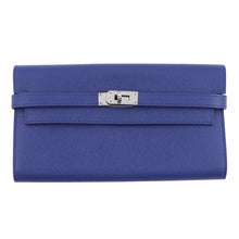 Load image into Gallery viewer, HERMES Kelly wallet long Blue Electric Epsom
