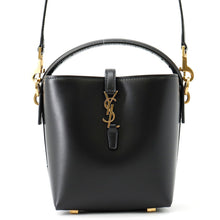 将图像加载到图库查看器中，SAINT LAURENT PARIS LE 37 Bucket 2-Way Handbag Black7658702R20W1000 Calf Leather Size Mini
