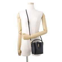 将图像加载到图库查看器中，SAINT LAURENT PARIS LE 37 Bucket 2-Way Handbag Black7658702R20W1000 Calf Leather Size Mini
