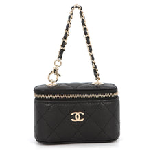Load image into Gallery viewer, CHANEL Matelasse Mirror Vanity Black Caviar Leather Size Mini mini
