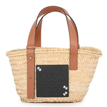Load image into Gallery viewer, LOEWE Studio Ghibli Collaboration Dust Bunny Basket Bag Natural/Black/TanA223S93X09 Raffia Leather Size Small
