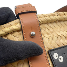 Load image into Gallery viewer, LOEWE Studio Ghibli Collaboration Dust Bunny Basket Bag Natural/Black/TanA223S93X09 Raffia Leather Size Small
