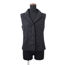 Load image into Gallery viewer, CHANEL Wool Tweed Vest Size 38 Black/GrayP78192 Wool 100%
