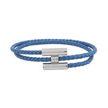 Load image into Gallery viewer, HERMES Leather Bracelet, Tourni Tresse Size T4 Blue TieH068406FP Swift Leather
