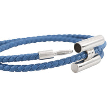 Load image into Gallery viewer, HERMES Leather Bracelet, Tourni Tresse Size T4 Blue TieH068406FP Swift Leather
