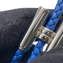 Load image into Gallery viewer, HERMES Leather Bracelet, Tourni Tresse Size T4 Blue TieH068406FP Swift Leather
