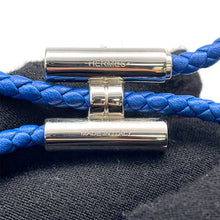 Load image into Gallery viewer, HERMES Leather Bracelet, Tourni Tresse Size T4 Blue TieH068406FP Swift Leather
