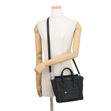 将图像加载到图库查看器中，CELINE Luggage shopper Black189243 Leather Size Nano

