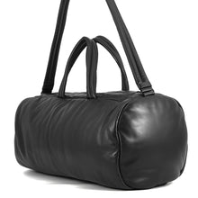 Load image into Gallery viewer, SAINT LAURENT PARIS Wide Logo Puffer Boston Bag Black797640 Leather
