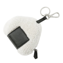 Load image into Gallery viewer, FENDI Rice ball keychain White/Black7AP080 Karung snake leather, sheep fur
