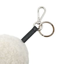 Load image into Gallery viewer, FENDI Rice ball keychain White/Black7AP080 Karung snake leather, sheep fur
