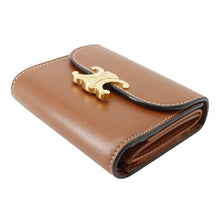 Load image into Gallery viewer, CELINE Triomphe Small Flap Wallet Brown10D783DPV Leather
