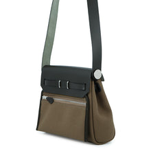 将图像加载到图库查看器中，HERMES Herbag zip Vert Olive/Khaki Vache Hunter Leather Toile Military Size Mini
