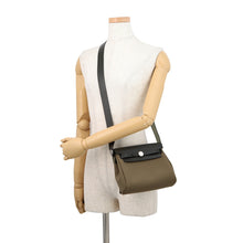 将图像加载到图库查看器中，HERMES Herbag zip Vert Olive/Khaki Vache Hunter Leather Toile Military Size Mini
