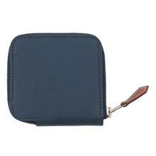 Load image into Gallery viewer, HERMES Azap Compact Silkin Coin purse Blue de Prusse Epsom
