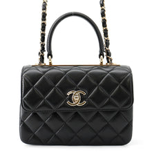 Load image into Gallery viewer, CHANEL Trendy CC Top Handle Mini Flap Bag BlackAS4654 Lambskin Size 20
