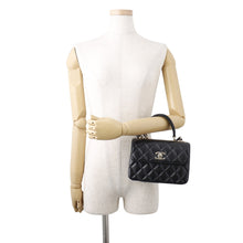 Load image into Gallery viewer, CHANEL Trendy CC Top Handle Mini Flap Bag BlackAS4654 Lambskin Size 20
