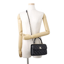 Load image into Gallery viewer, CHANEL Trendy CC Top Handle Mini Flap Bag BlackAS4654 Lambskin Size 20
