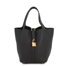 Load image into Gallery viewer, HERMES Picotin Lock Black Taurillon Clemence Size PM
