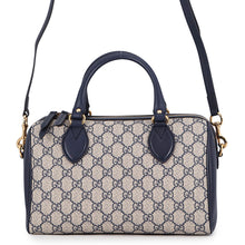 Load image into Gallery viewer, GUCCI GG Supreme 2Way Travel Bag Navy/Beige409529 GG Supreme Leather
