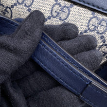 Load image into Gallery viewer, GUCCI GG Supreme 2Way Travel Bag Navy/Beige409529 GG Supreme Leather
