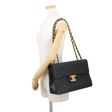将图像加载到图库查看器中，CHANEL Jumbo Matelasse BlackA01094 Lambskin Size 34
