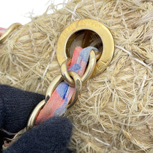 Load image into Gallery viewer, CHANEL Matelasse Double Chain Shoulder Bag Beige/Multicolor Raffia Size 30

