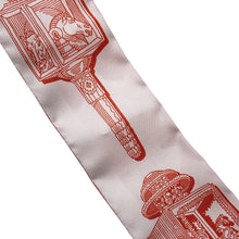 将图像加载到图库查看器中，HERMES Twilly Merveilleuse Lantern Gris Perle / Red / White 100% Silk
