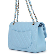 Load image into Gallery viewer, CHANEL Matelasse W Flap ChainShoulder Bag Sky BlueA01113 Caviar Leather Size 23
