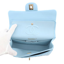Load image into Gallery viewer, CHANEL Matelasse W Flap ChainShoulder Bag Sky BlueA01113 Caviar Leather Size 23
