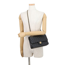 Load image into Gallery viewer, CHANEL Matelasse W Flap ChainShoulder Bag BlackA01112 Caviar Leather Size 25
