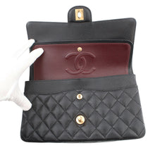Load image into Gallery viewer, CHANEL Matelasse W Flap ChainShoulder Bag BlackA01112 Caviar Leather Size 25

