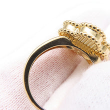 将图像加载到图库查看器中，Van Cleef &amp; Arpels Vintage Alhambra Ring Size 50/#10VCARO3QM48/VCARO3QM00 18K Yellow Gold

